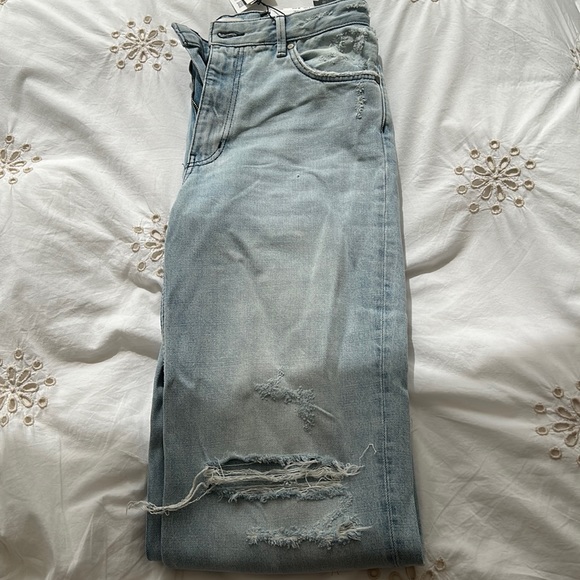 Zara size 4 the distressed boyfriend jeans in dark blue new with tags - Picture 2 of 4